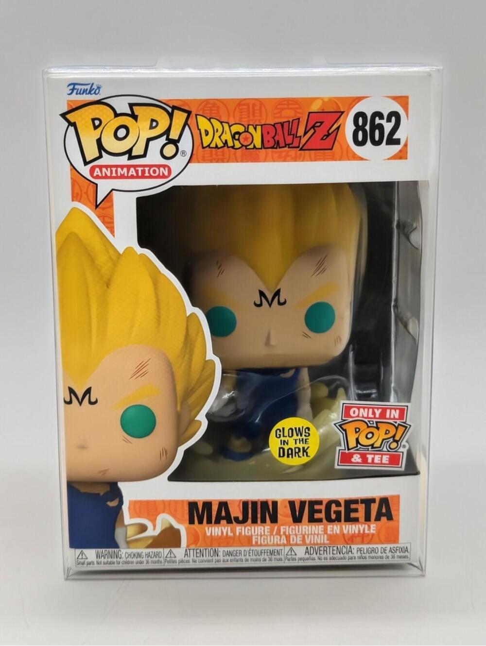 Funko Pop! 2023 Dragon Ball Z #862 Majin Vegeta - Glows In The Dark + Protector